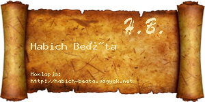 Habich Beáta névjegykártya